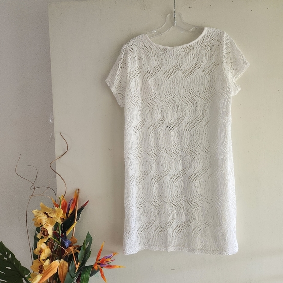 Alexa & Stella White Crocheted Size 1X Beach Cover-up Top - Picture 6 of 11